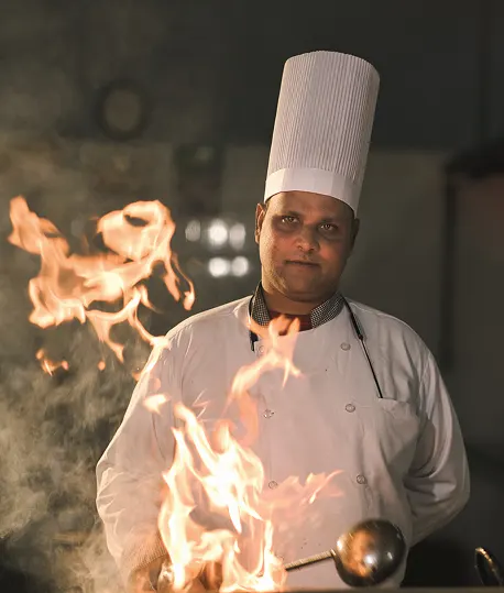 Chef preparing delicious dishes